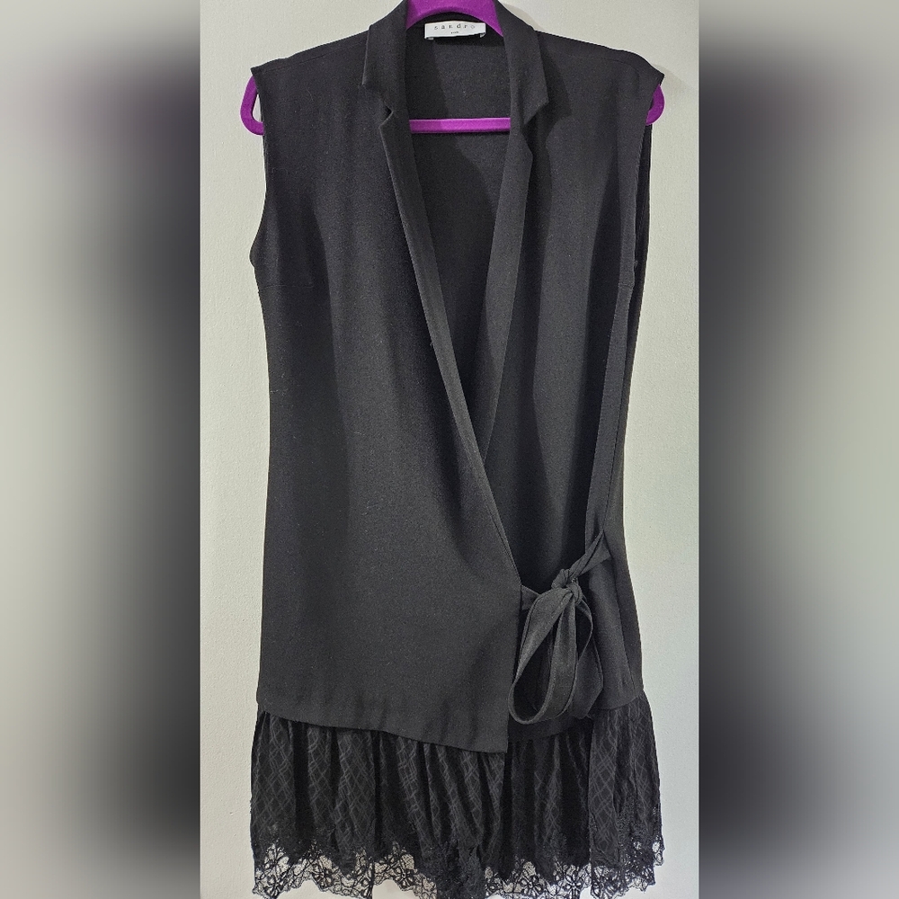 Sandro Paris Dress with Lace Hem